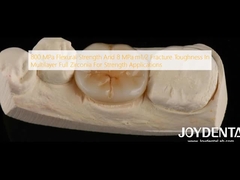 Resistencia a la flexión de 800 MPa y dureza a la fractura de 8 MPa·m1/2 en múltiples capas de zirconio completo para aplicaciones de resistencia